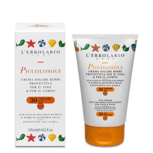 Piccolosole Crema solare bimbi protezione viso/corpo SPF30 L'Erbolario Solari ERB086.229
