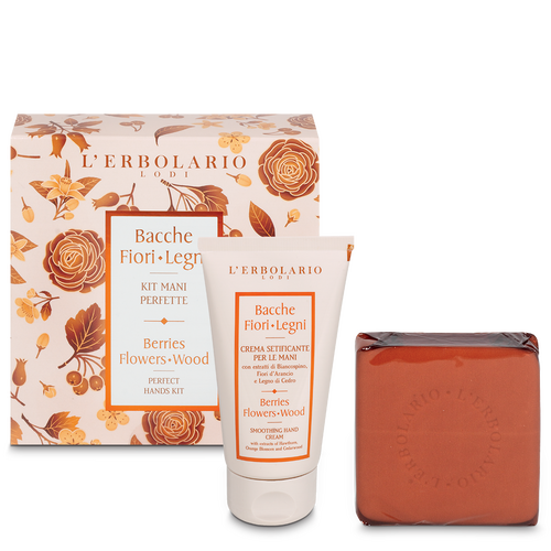 Bacche Fiori Legni Kit Mani Perfette: Sapone 100gr e Crema Mani 75ml L'Erbolario Creme corpo ERB088.063