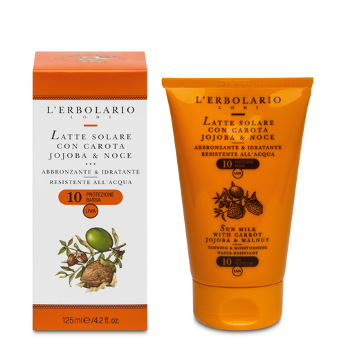 Latte solare Carota, Jojoba, Noce SPF10 125 ml L'Erbolario Solari ERB086.215
