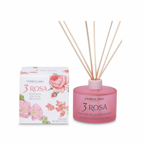 3 Rosa Fragranza per Legni Profumati L'Erbolario Home Fragrance ERB081.020