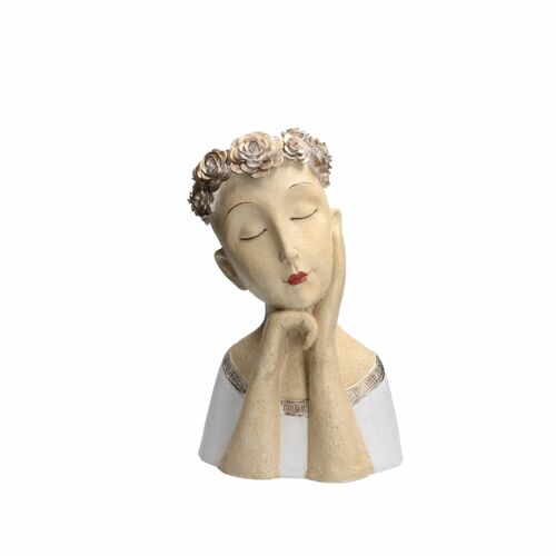 Cache Pot Magda Bianco e oro Rituali Domestici Oggetistica H180000042