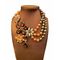 Collana Perle Nere e Rosa con Fiori Artigianato Bijoux ART00265